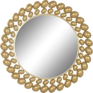 Miroir Rond Doré Design En Fer Et Verre Style Glamour Chic