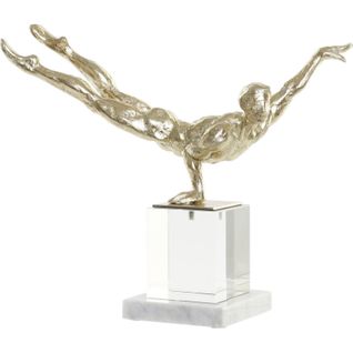 Statue Décorative Gymnaste Doré Style Glamour En Résine