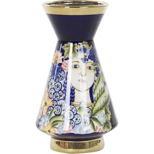 Vase Visage En Porcelaine Multicolore Style Shabby Chic