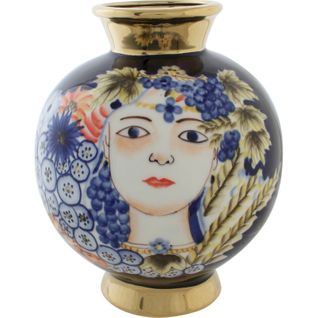 Vase Visage En Porcelaine Multicolore Style Artistique Chic