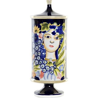 Vase Visage En Porcelaine Multicolore Style Artistique