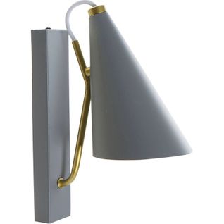 Applique Murale Métal Gris Clair Et Doré Style Moderne Chic