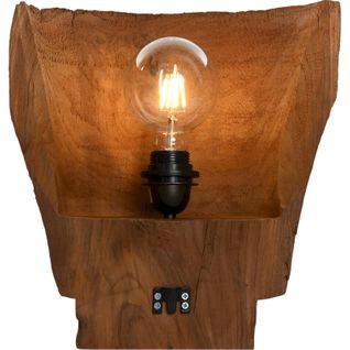 Applique Murale En Teck Fait Main Style Naturel Chaleureux