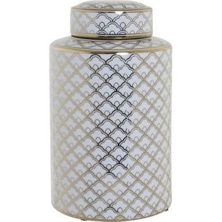 Vase En Porcelaine Blanc Et Doré Style Glamour Élégant