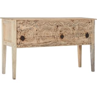 Table Console En Bois Exotique Sculpté Design Naturel