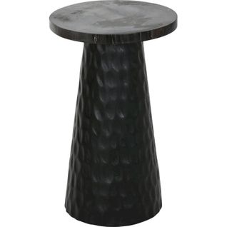 Table D'appoint Bois Effet Fossile Style Contemporain Élégant