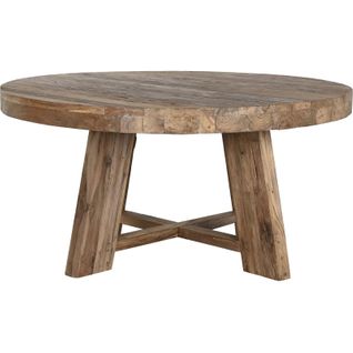 Table Ronde En Teck Recyclé Style Buffet Chaleureux