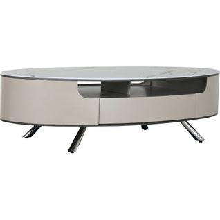 Table Basse Élégante En Marbre Et Acier Minimaliste