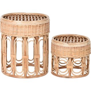 Table D'appoint En Osier Naturel Style Balinais