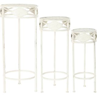 Tables D'appoint En Métal Blanc Pour Terrasse Élégante