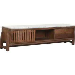 Meuble TV Acacia Terrazzo Style Oriental Et Moderne
