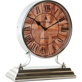 Horloge De Table En Aluminium Argent Style Traditionnel Élégant