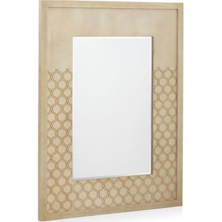 Miroir Décoratif Finition Chêne Marfil Motif Doré Élégant