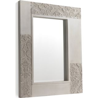Miroir Mural Blanc Bois De Sapin Effet Vieilli Sculpté