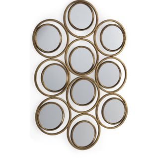 Miroir Mural Doré Rétro En Métal Style Vieilli Élégant