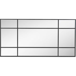 Miroir Mural Métal Noir Design Industriel Prêt à Suspendre