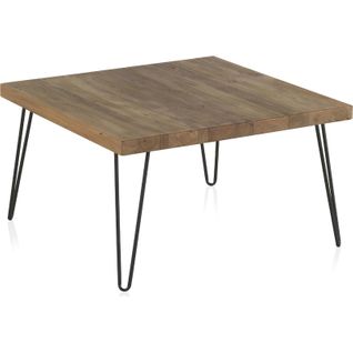 Table Basse Bois D'orme Vieilli Et Pieds Métal Style Industriel