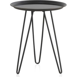 Table Basse Ronde Métal Noir Intérieur Design Élégant