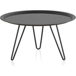 Table Basse Ronde Métal Noir Style Moderne Intérieur