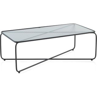 Table Basse Métal Noir Et Verre Design Contemporain