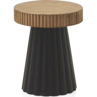 Table D'appoint Design Bois Et Métal Noir Élégance Moderne