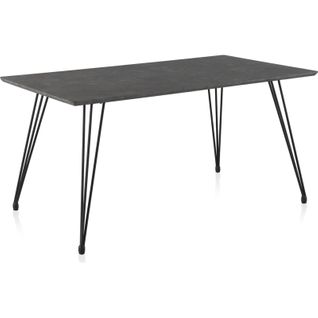 Table Effet Pierre Gris Avec Pieds Métal Design Contemporain