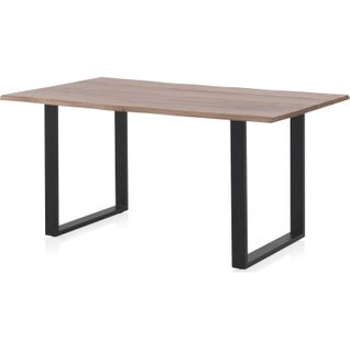 Table De Repas Acacia Massif Naturel Pieds Métal Noir Élégant