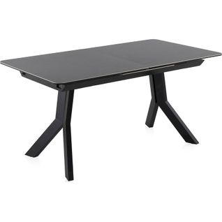 Table Extensible Grise En Céramique Et Métal Élégant