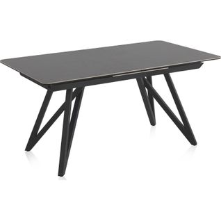 Table Extensible Gris Céramique Et Métal Design Contemporain