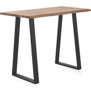 Table Bar Bois Massif Acacia Naturel Et Pieds Métal Noir