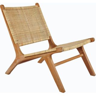 Fauteuil Lounge En Teck Et Rotin Naturel Style Bohème Chic