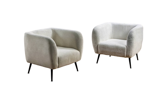 Fauteuil Bouclette Blanc Cassé Confort Et Design Contemporain