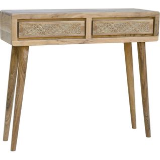 Console En Acacia Et Rotin Style Naturel Ambiance Chaleureuse