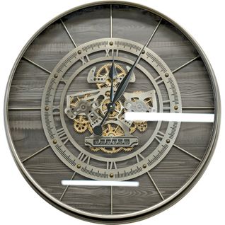 Horloge Murale Mécanisme Métal Gris Style Industriel Décoratif