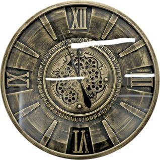 Horloge Murale Mécanisme Apparent Effet Bronze Vieilli