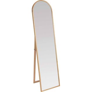 Miroir Sur Pied En Bois De Pin Finition Vernie Marron Élégant