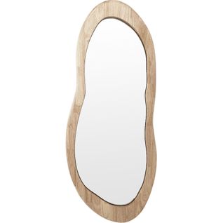 Miroir Mural Ondulé Bois Naturel Design Organique Élégant