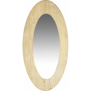 Miroir Ovale Effet Travertin Naturel Pour Décoration Élégante