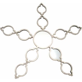 Miroir Mural Décoratif Formes Géométriques Argenté Élégant