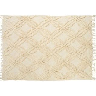 Plaid Coton Beige Doux Pour Lit Ambiance Chaleureuse