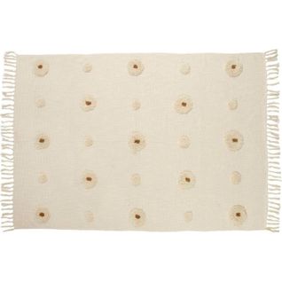 Plaid Coton Beige à Franges Douceur Naturelle Pour Salon Cosy