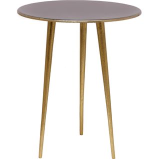 Table D'appoint Verte Élégante Avec Pieds Dorés En Aluminium