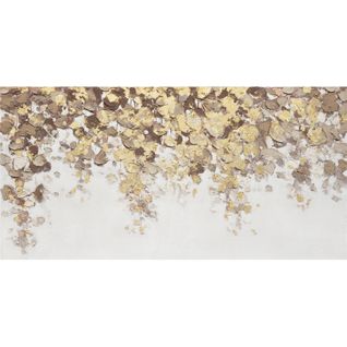 Toile Décorative Branches Dorées Et Tons Terre Ambiance Murale