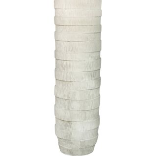 Vase Décoratif Franges Circulaires En Fibrocement Blanc