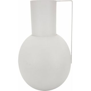 Vase En Métal Blanc Avec Anse Design Contemporain