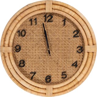 Horloge Murale En Rotin Et Bois Style Naturel Décoratif