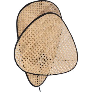 Applique Murale Triangle En Bambou Naturel Bord Noir Élégante