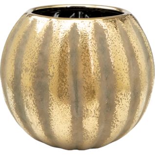 Pot Décoratif En Porcelaine Dorée Élégant Et Raffiné