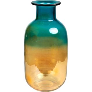 Vase Décoratif En Verre Soufflé Ambre Bleu Pour Intérieur Élégant