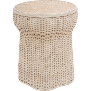 Table Dappoint En Rotin Blanc Style Naturel Élégant